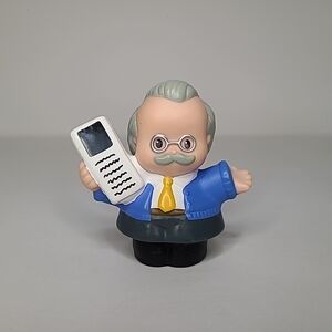 Fisher Price Little People Grandpa Man Newspaper Glasses Grandparent